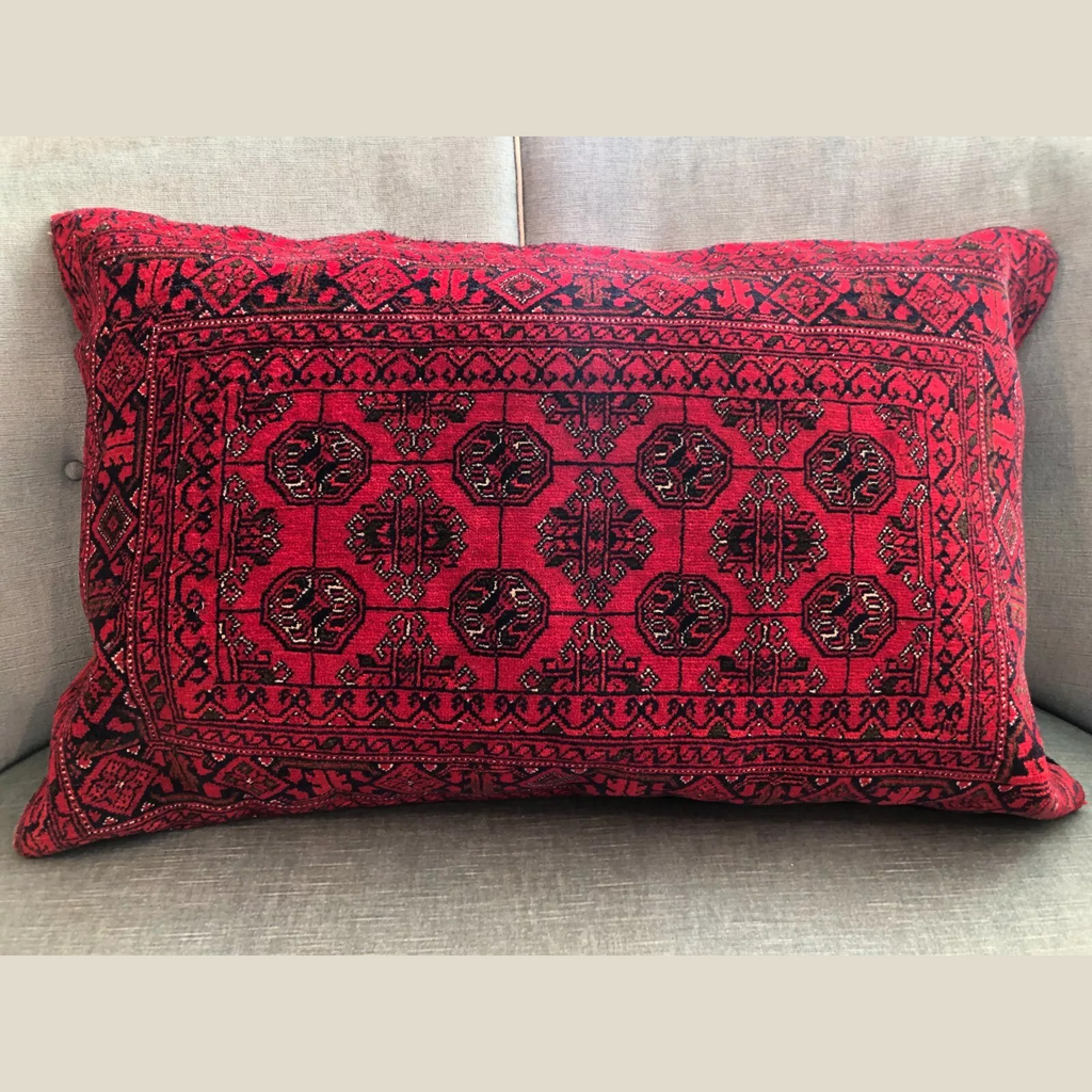 Afghan Mawri Gul Pile Cushion Cover