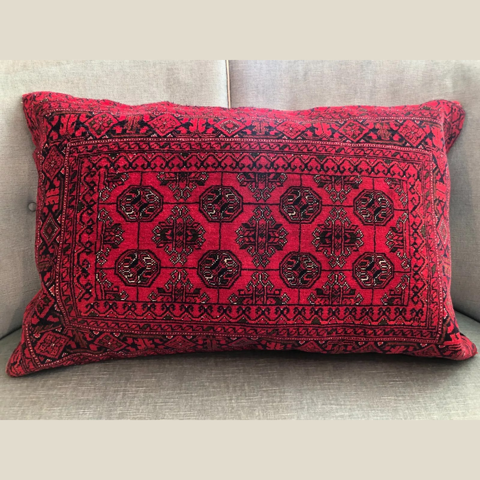 Afghan Mawri Gul Pile Cushion Cover