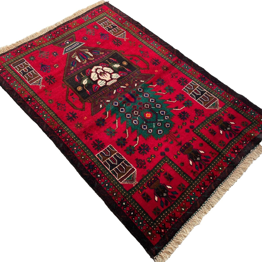 Afghan Herati Baluch Rug (Old 1980)