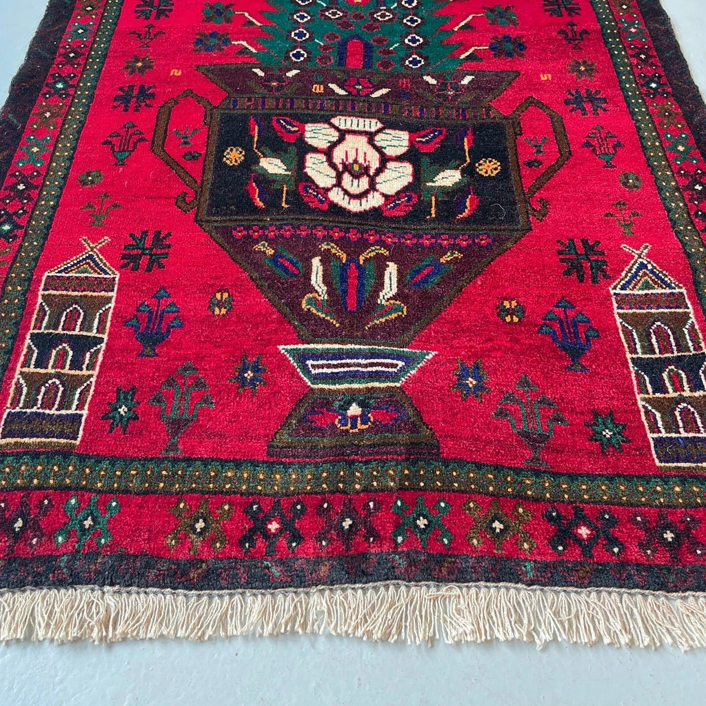 Afghan Herati Baluch Rug (Old 1980)