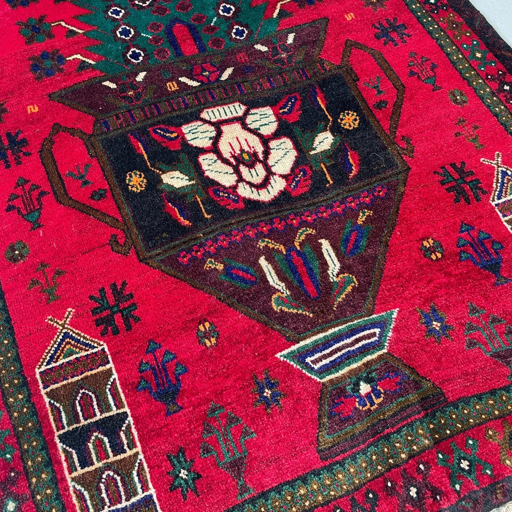 Afghan Herati Baluch Rug (Old 1980)