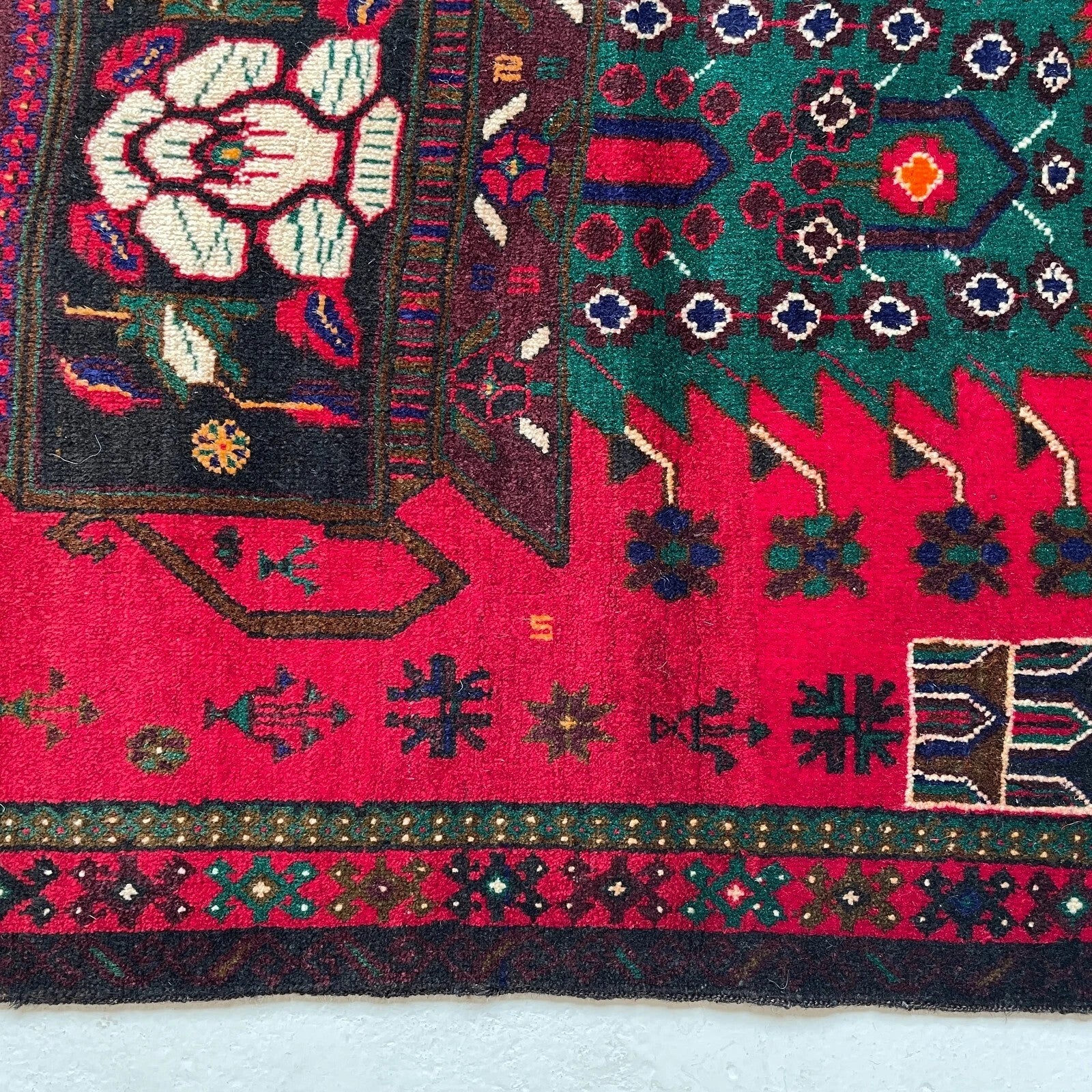 Afghan Herati Baluch Rug (Old 1980)