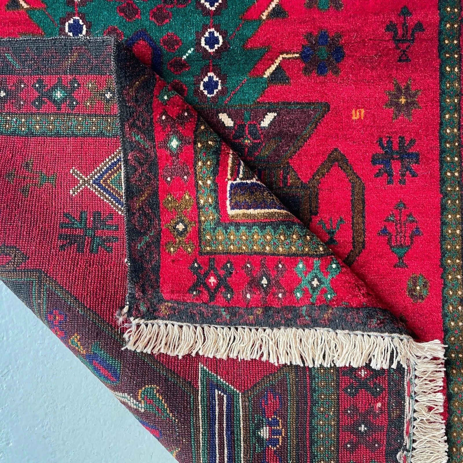 Afghan Herati Baluch Rug (Old 1980)