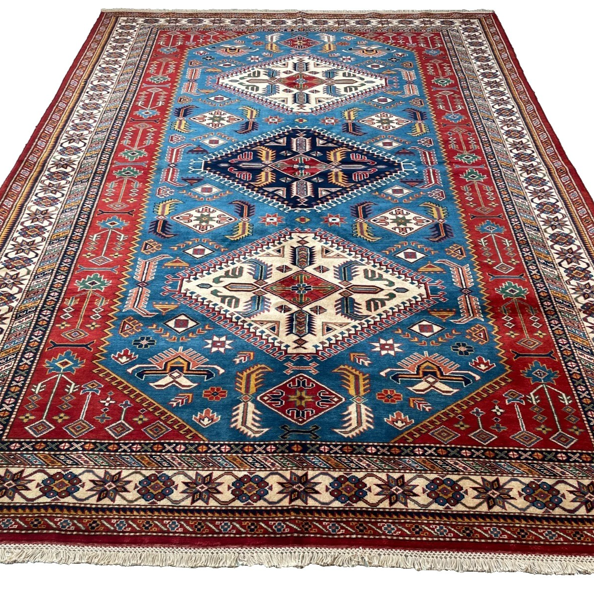 303 x 216 cm | Afghan Super Kazak Rug