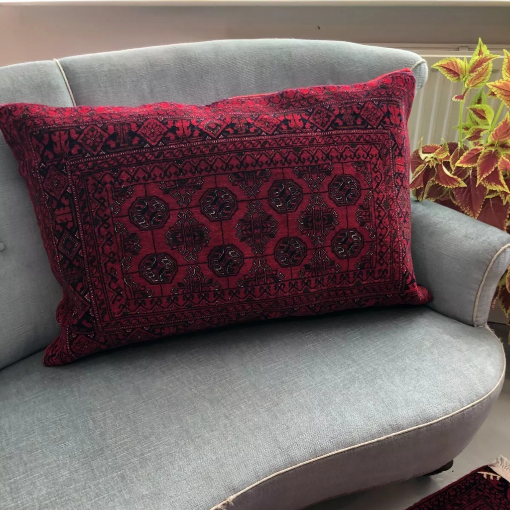 Afghan Mawri Gul Pile Cushion Cover