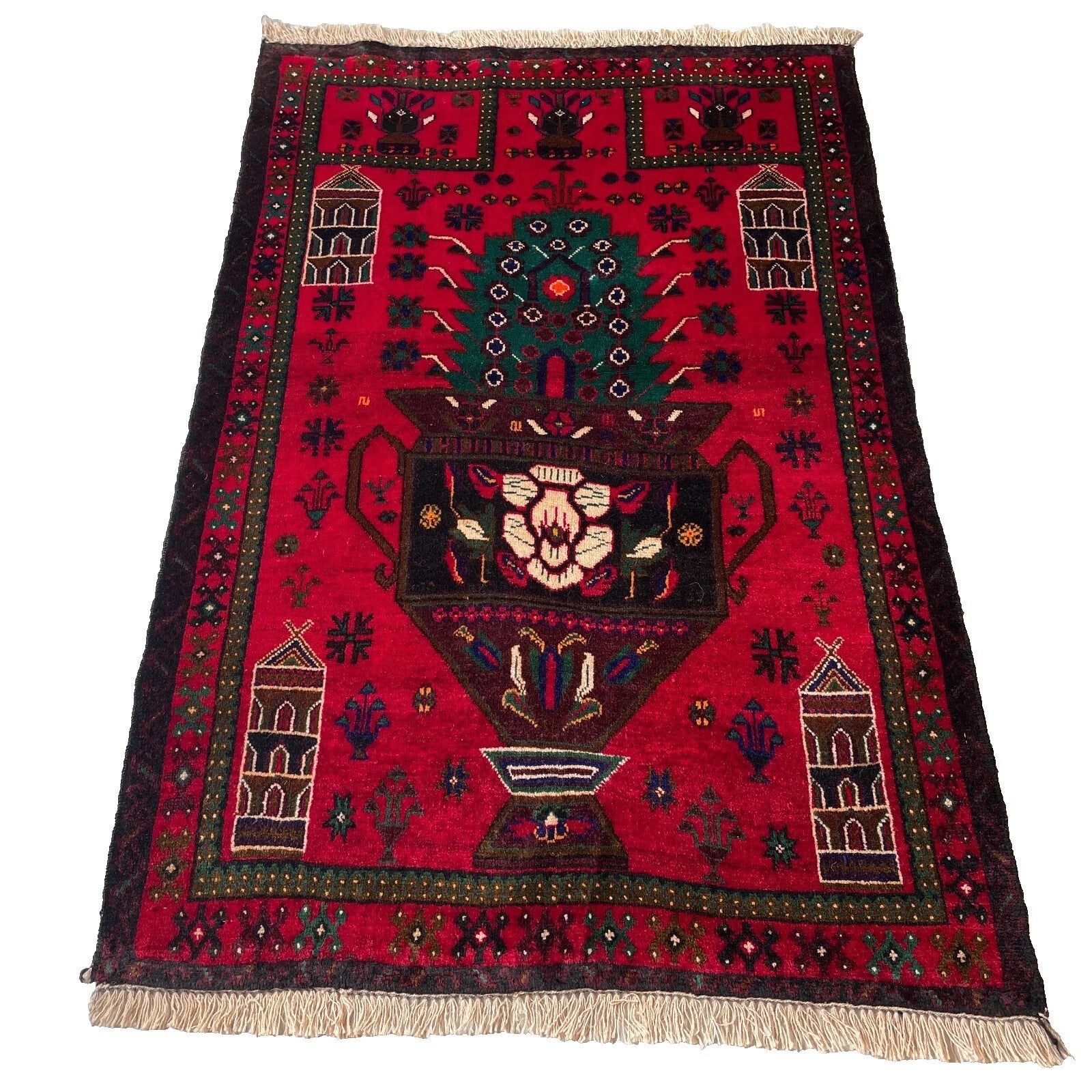 Afghan Herati Baluch Rug (Old 1980)