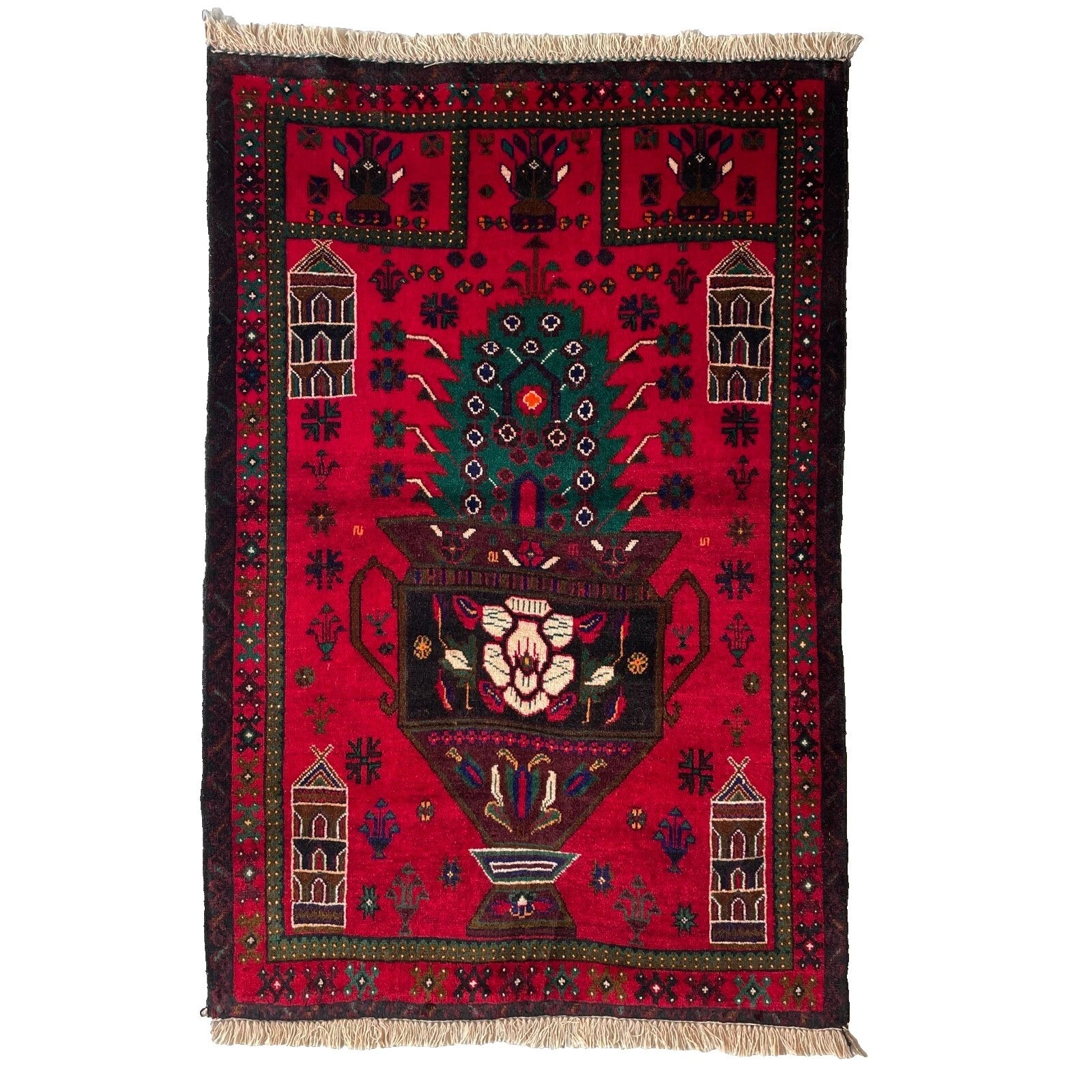 Afghan Herati Baluch Rug (Old 1980)